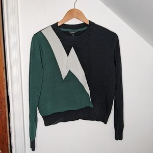 TOPSHOP Lightening Bolt Color-block Sweater